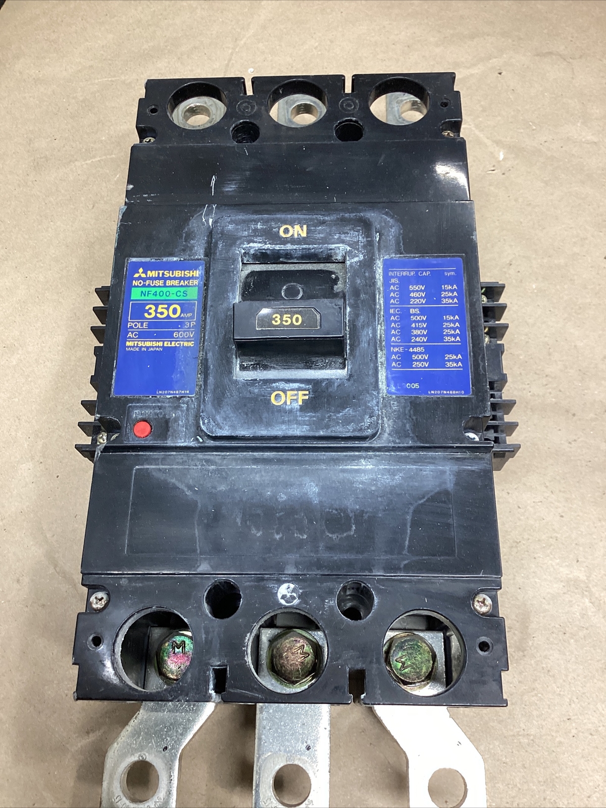 MITSUBISHI NO-FUSE BREAKER NF400-CS / 350 AMP 3Pole #273D23PR5