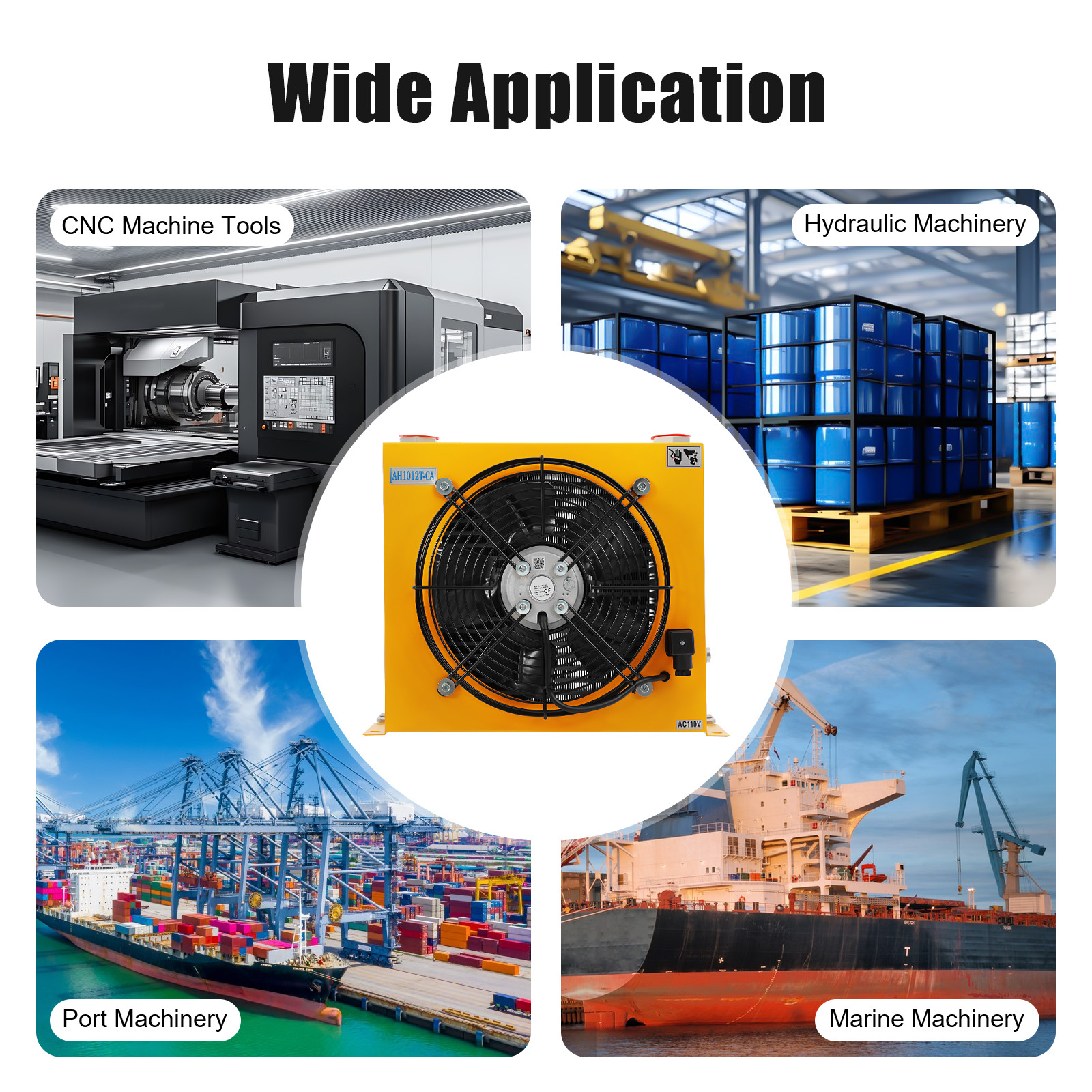 1450rpm 26.42Gal/min Flow Rate 100l/min 110v Hydraulic Oil Cooler