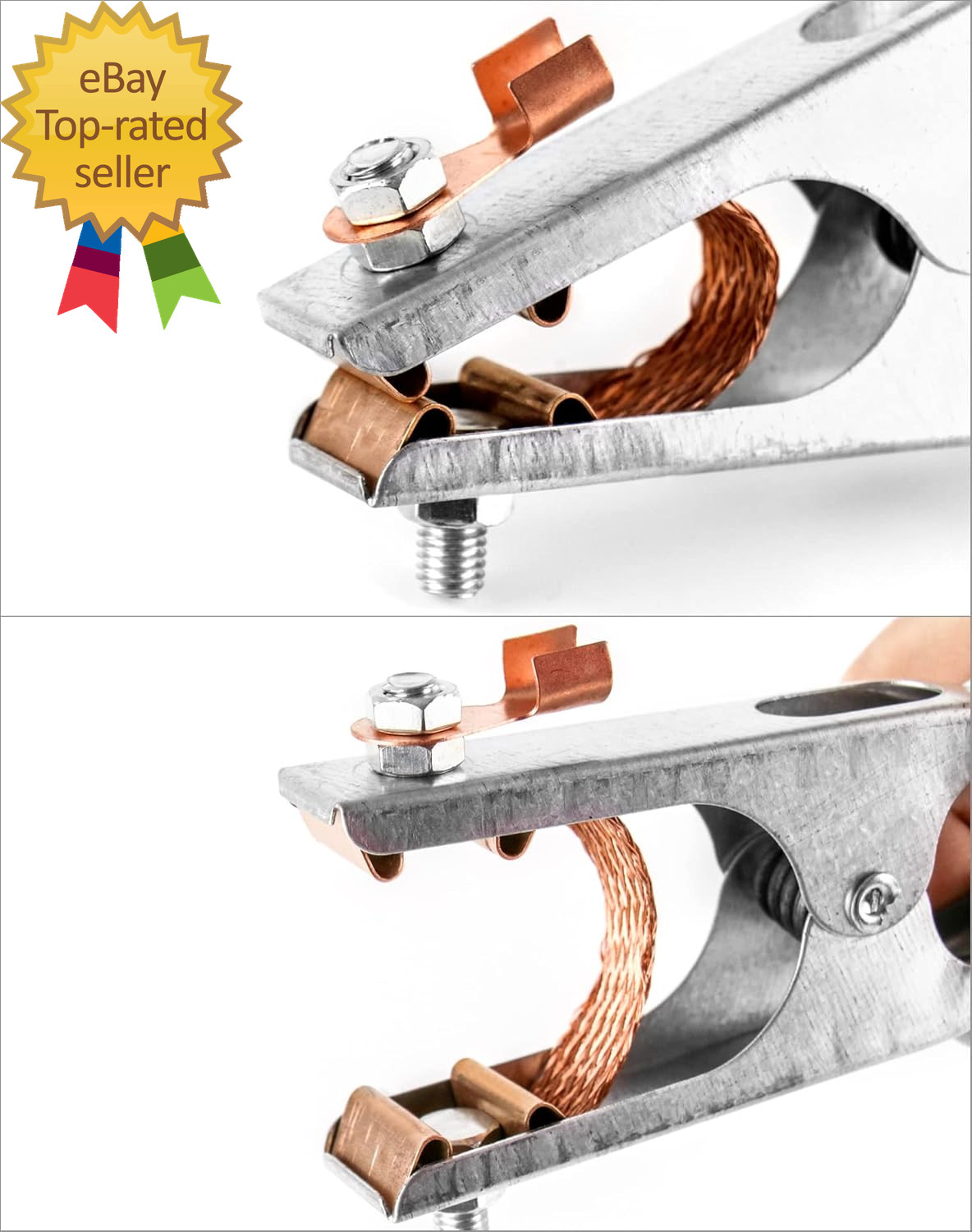 Welding Ground Clamp, 2 Pack 500Aelectroplated Ground Clamp Copper Welding Earth