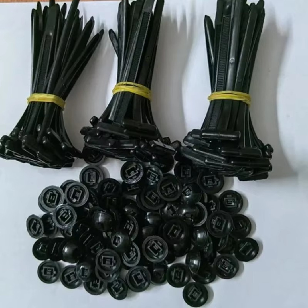 100 PCS Nylon Universal Cable Tie Buckle+Heavy Duty Self-Locking Zip Ties Holder