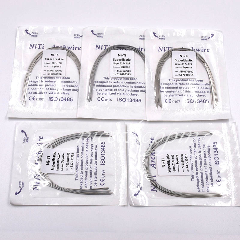10 Packs Dental Super Elastic NITI Round Rectangular Arch Wire Ovoid/Natural