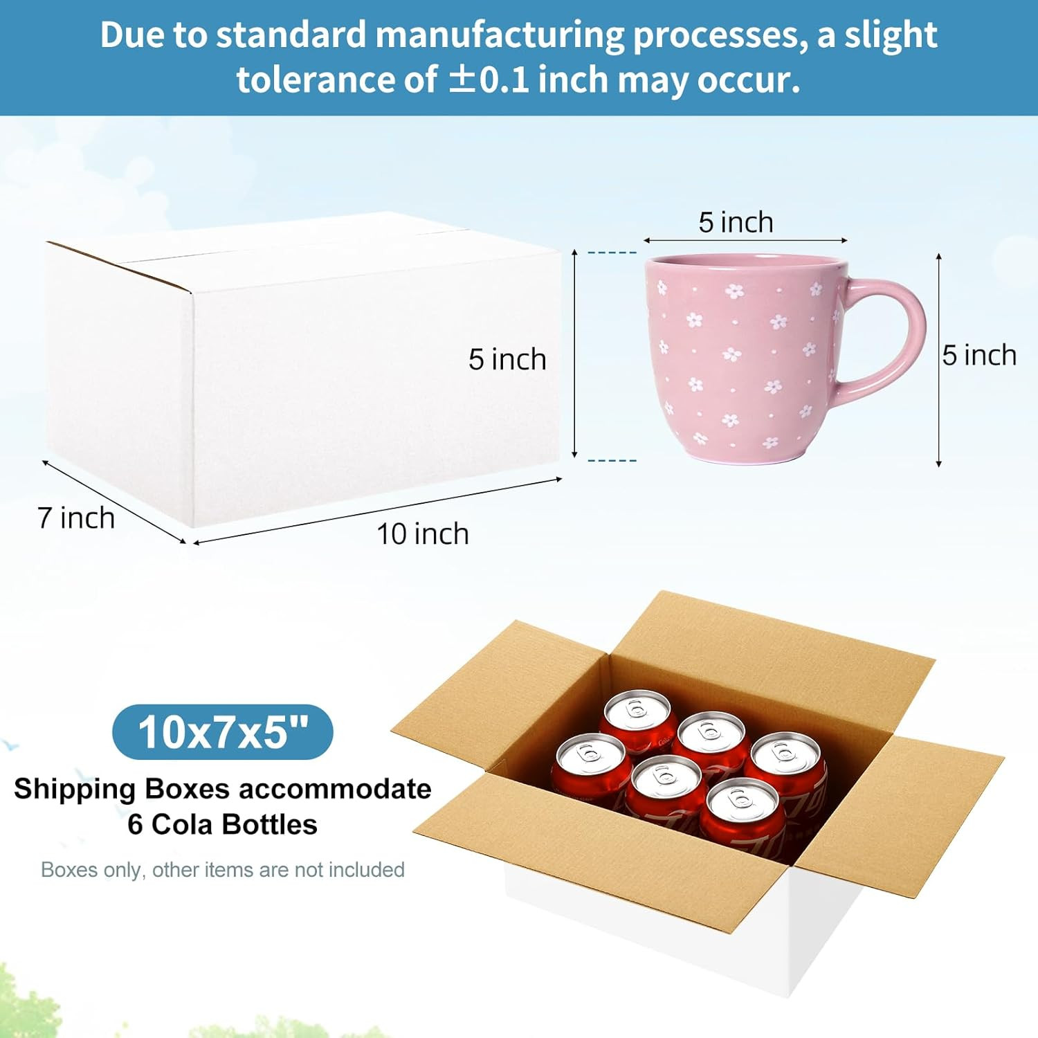 10 Pack Small White Shipping Boxes 10x7x5 Inch for Business Mailing