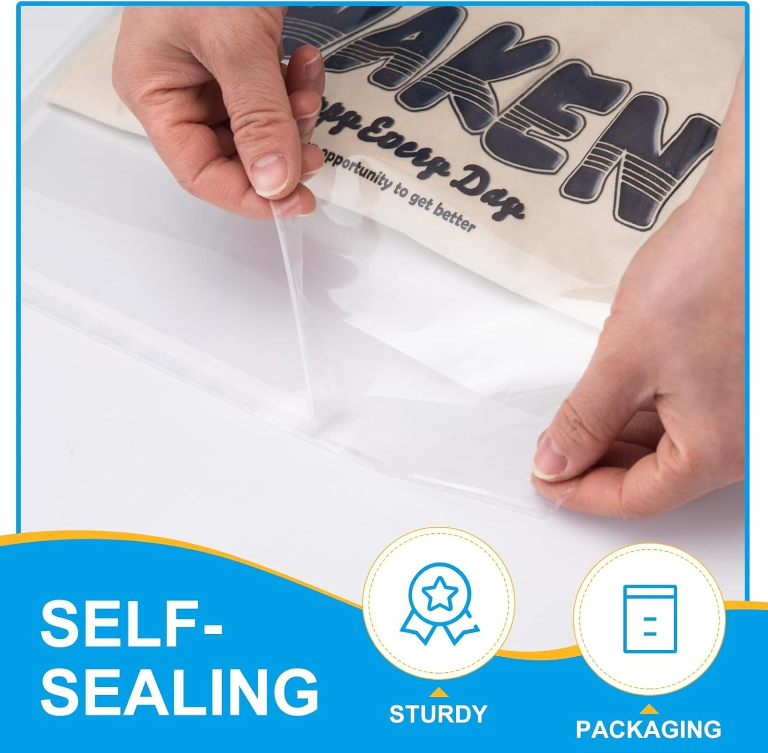 120pcs 12X15 Inch Self Sealing Cellophane Bags, Clear Large Shirt Poly Bag fo…