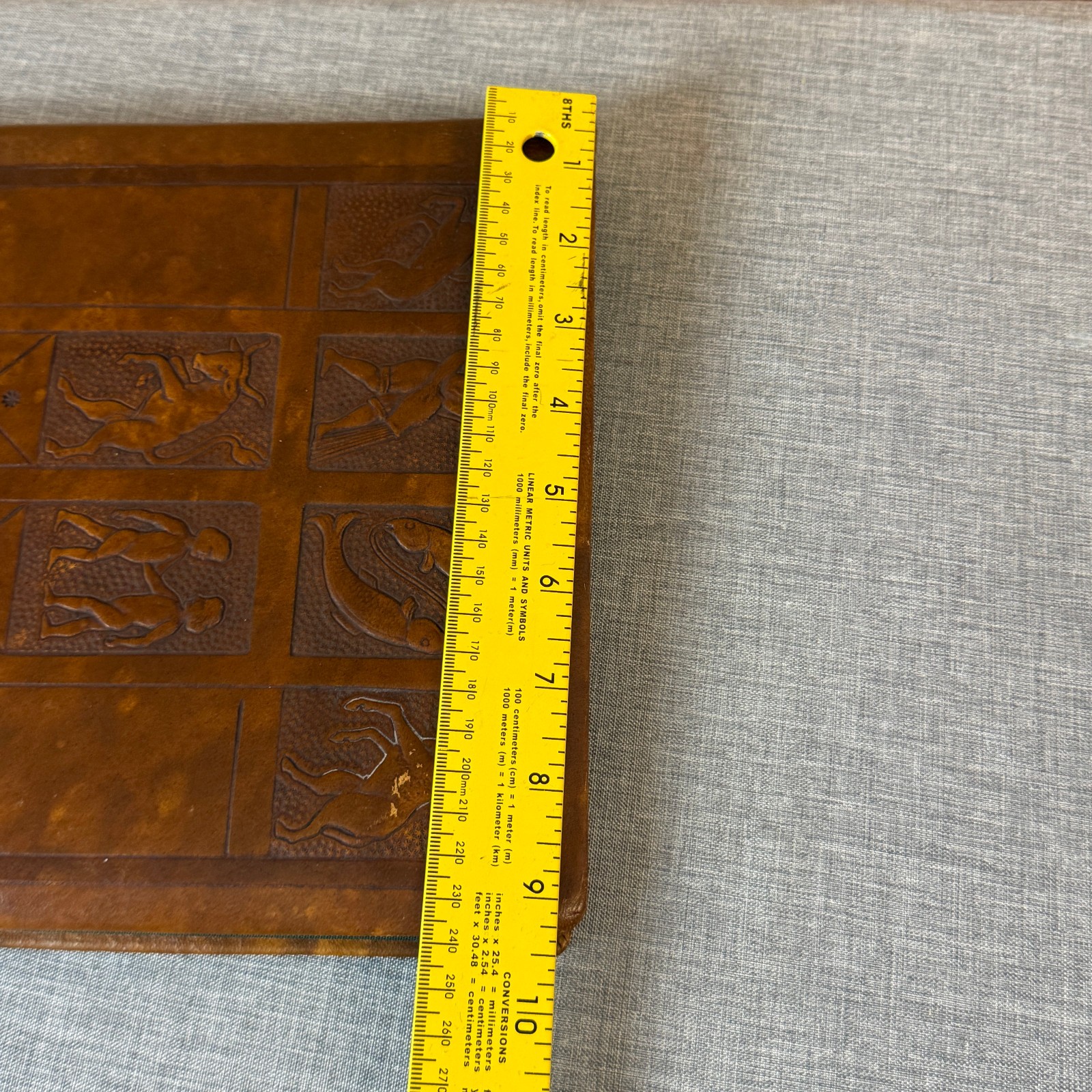 Vintage 1965 German Genuine Leather A4 Writing Portfolio Zodiac Brown