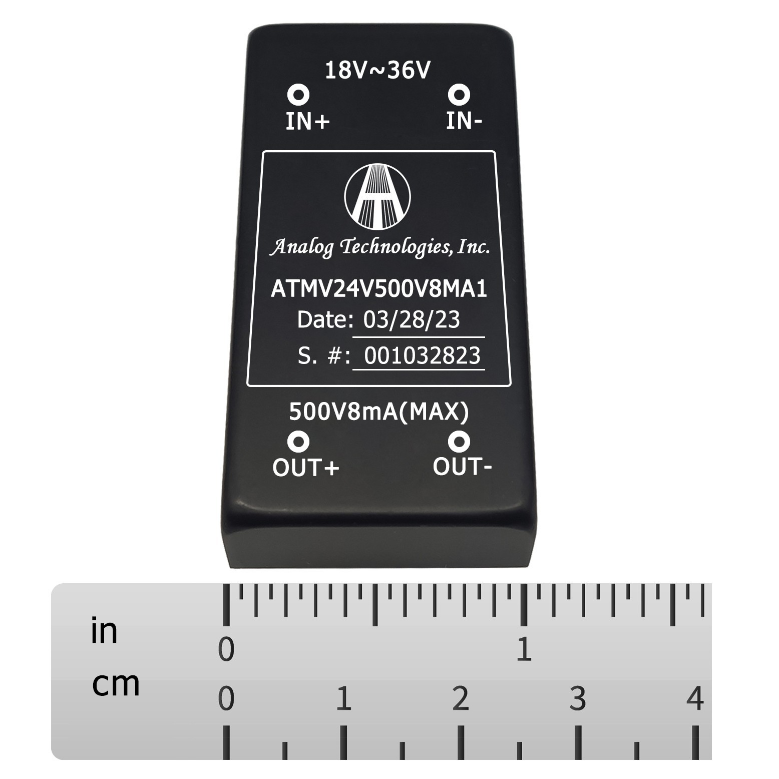 ATMV24V500V8MA1 4W Isolated DC-DC Power Module 24V Input 500V 8mA Output