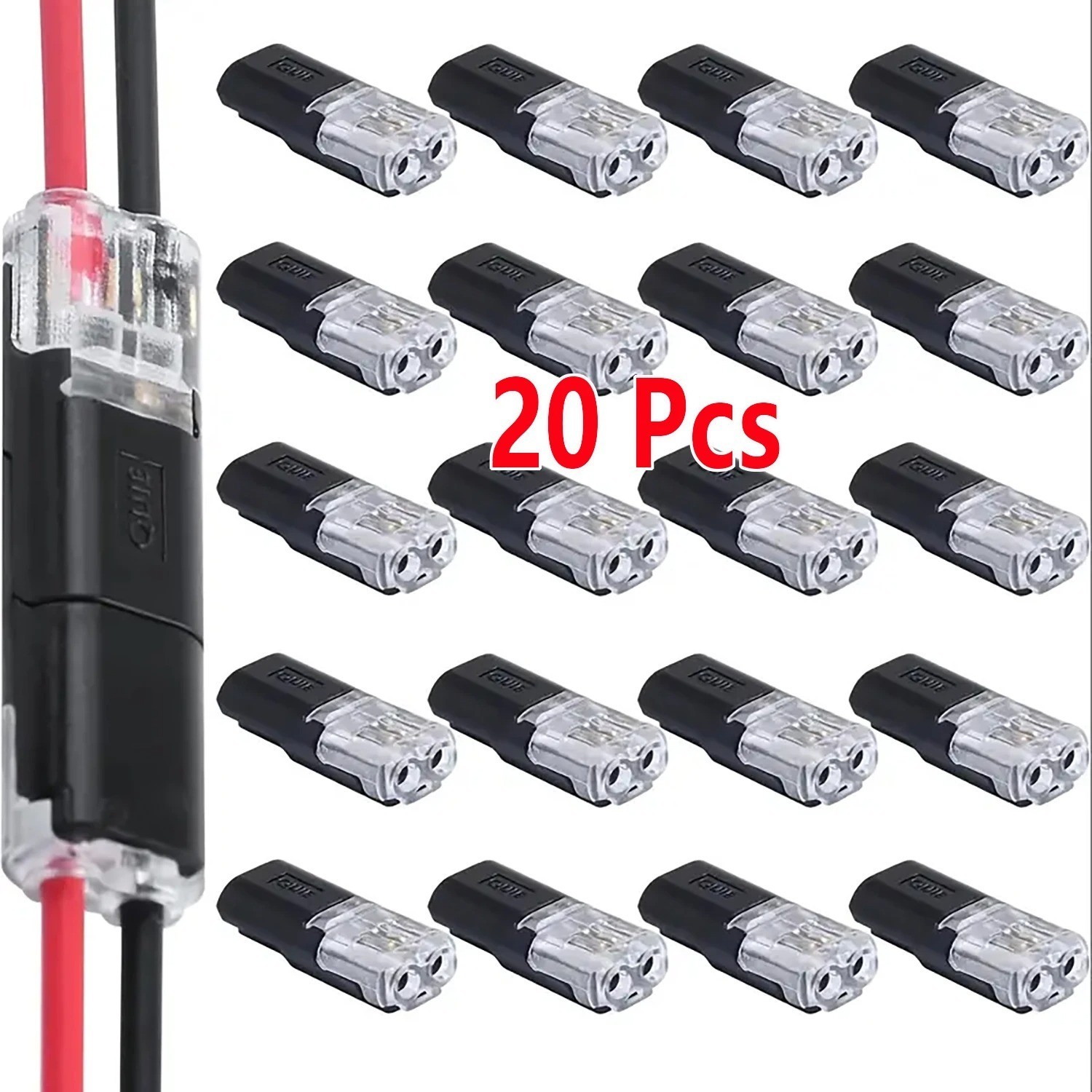 50Pcs H2 2-Pin Quick Connect Wire Connector Nylon Copper Terminal Block Low Volt