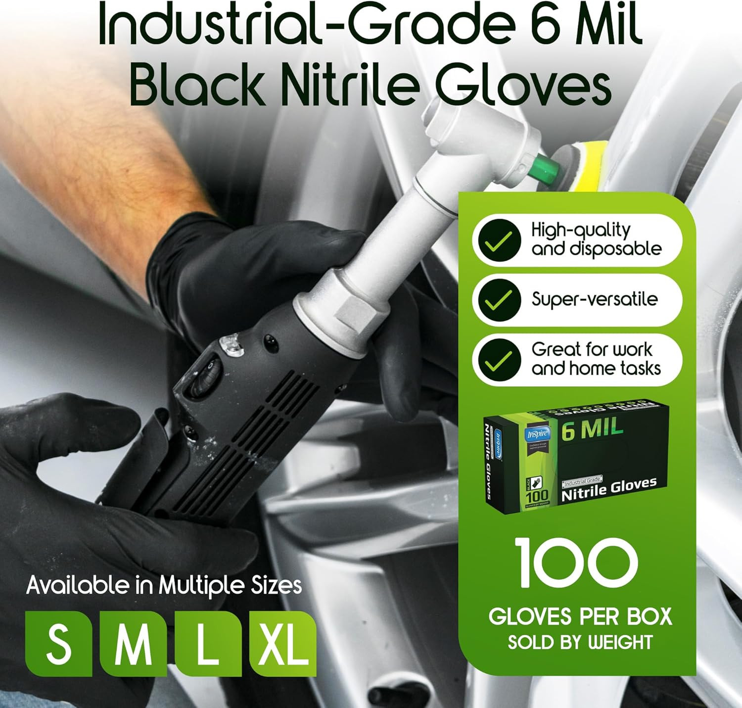 Black Nitrile Gloves HEAVY DUTY 6 Mil Nitrile Chemical Resistant Medical Cooking