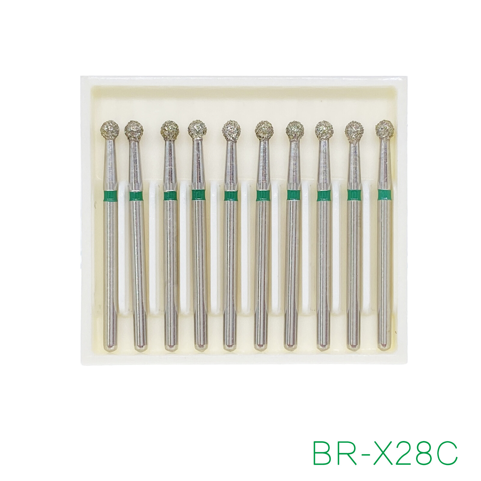 10Pc AZDENT Dental Diamond Burs Ball Round For High Speed Handpiece FG 1.6mm