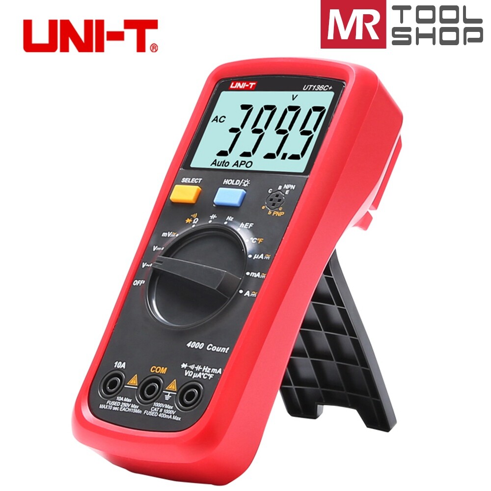 UNI-T UT136C+ Handheld Digital Multimeter Auto AC/DC DMM 40MΩ 40mF Temp tester