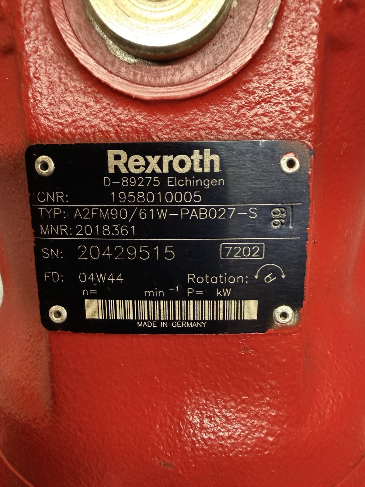 Rexroth A2FM90/61W-PAB027-S MNR: 2018361