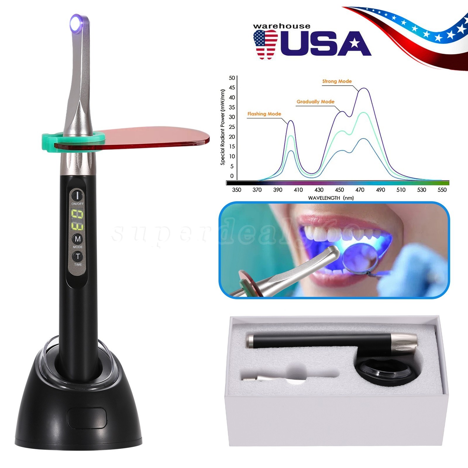5PCS USA SEASKY Dental Low/Slow Speed Handpiece Contra Angle Latch 1:1 E-Type YP