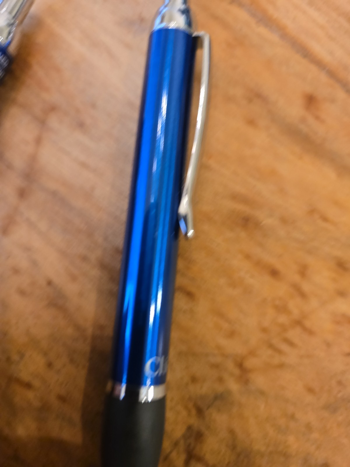 Vintage Pentel Client Retractable Ballpoint Pens Medium Line Blue Body Ink Metal