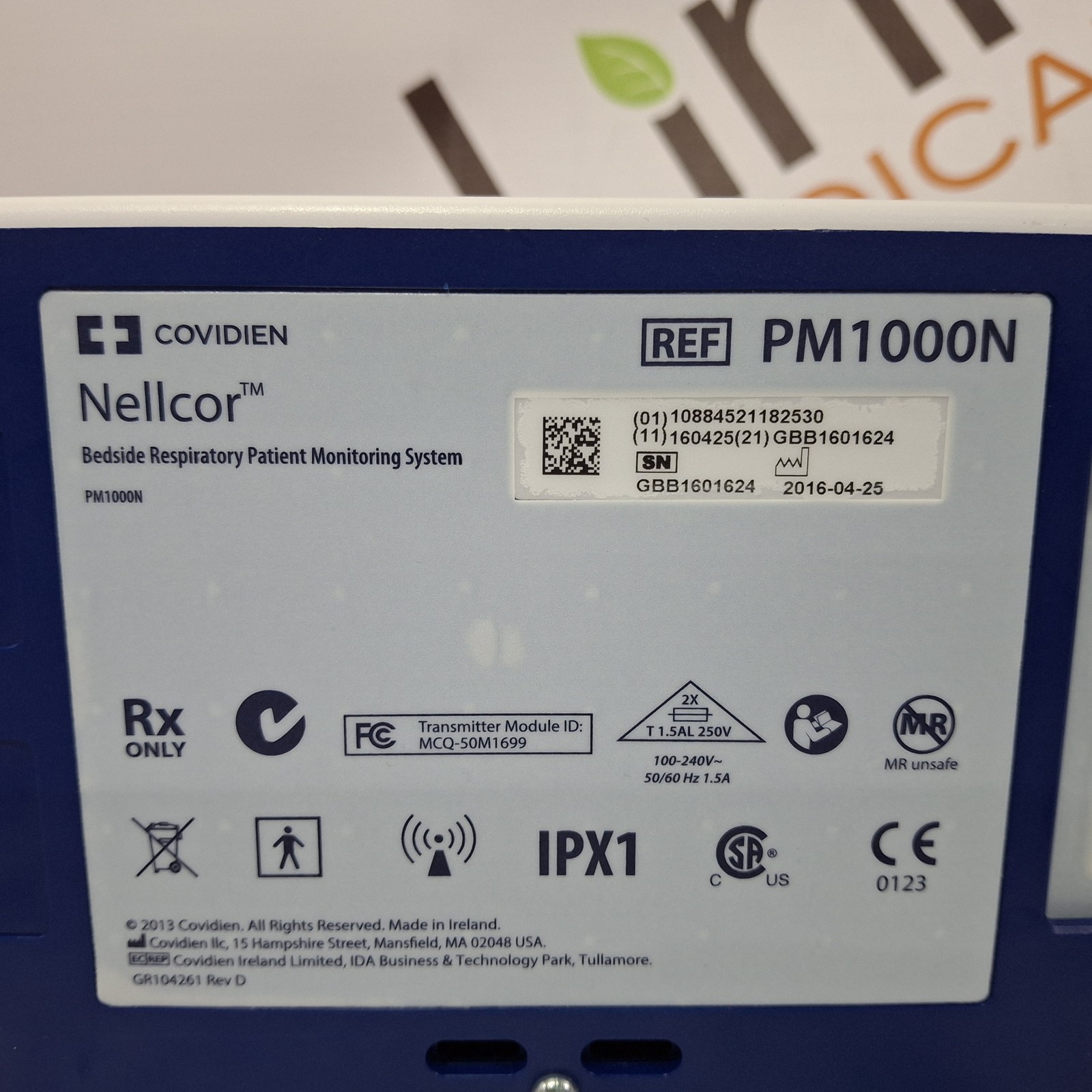 Covidien PM100N Nellcor Bedside SPO2 Monitor