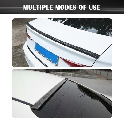 4.9Ft Rear Spoiler – 3D Glossy Roof Spoiler Trunk Material Type: Carbon Fiber