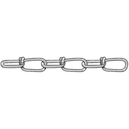 Dayton 2Zdh4 Chain, Dbl, Zinc, Sz No 4, 70 Lb Load, 100 Ft