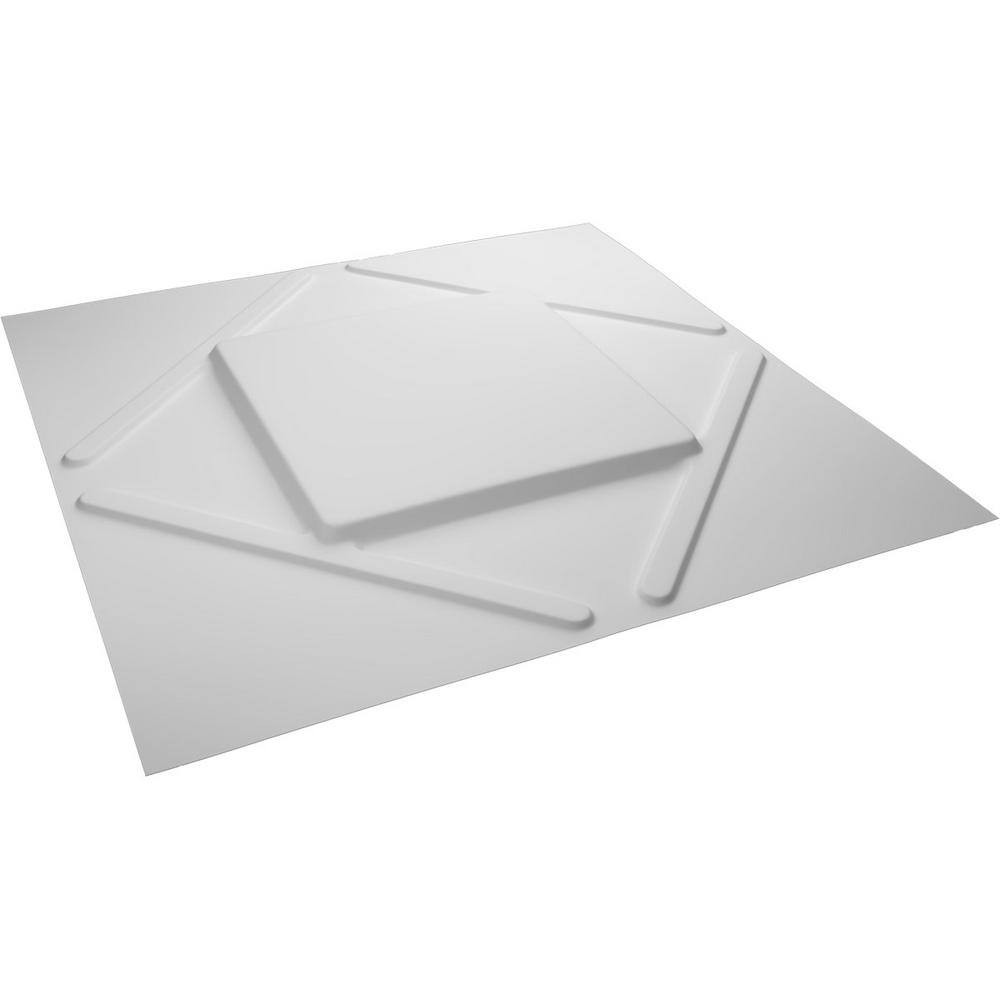 Aubrey White 5/8 In. X 1-3/5 Ft. X 1-3/5 Ft. White PVC Decorative Wall Paneling
