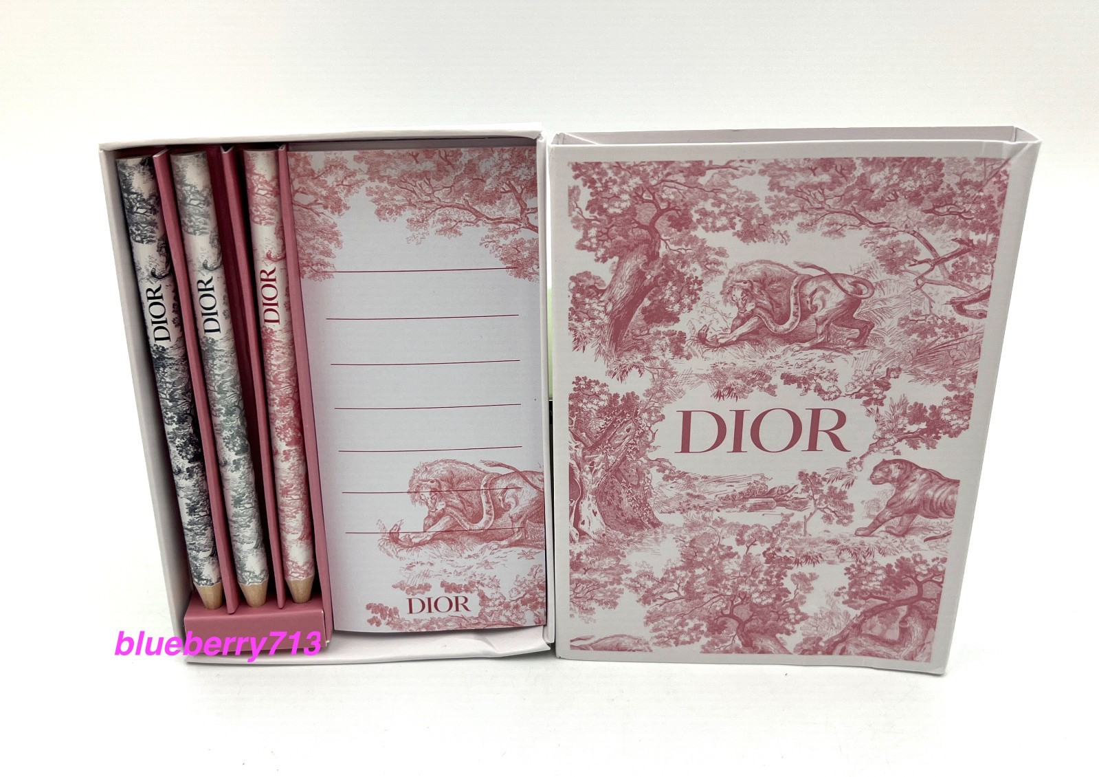 New in Box! Dior Note Memo Pads Notebook With Crayon Color Pencil Set
