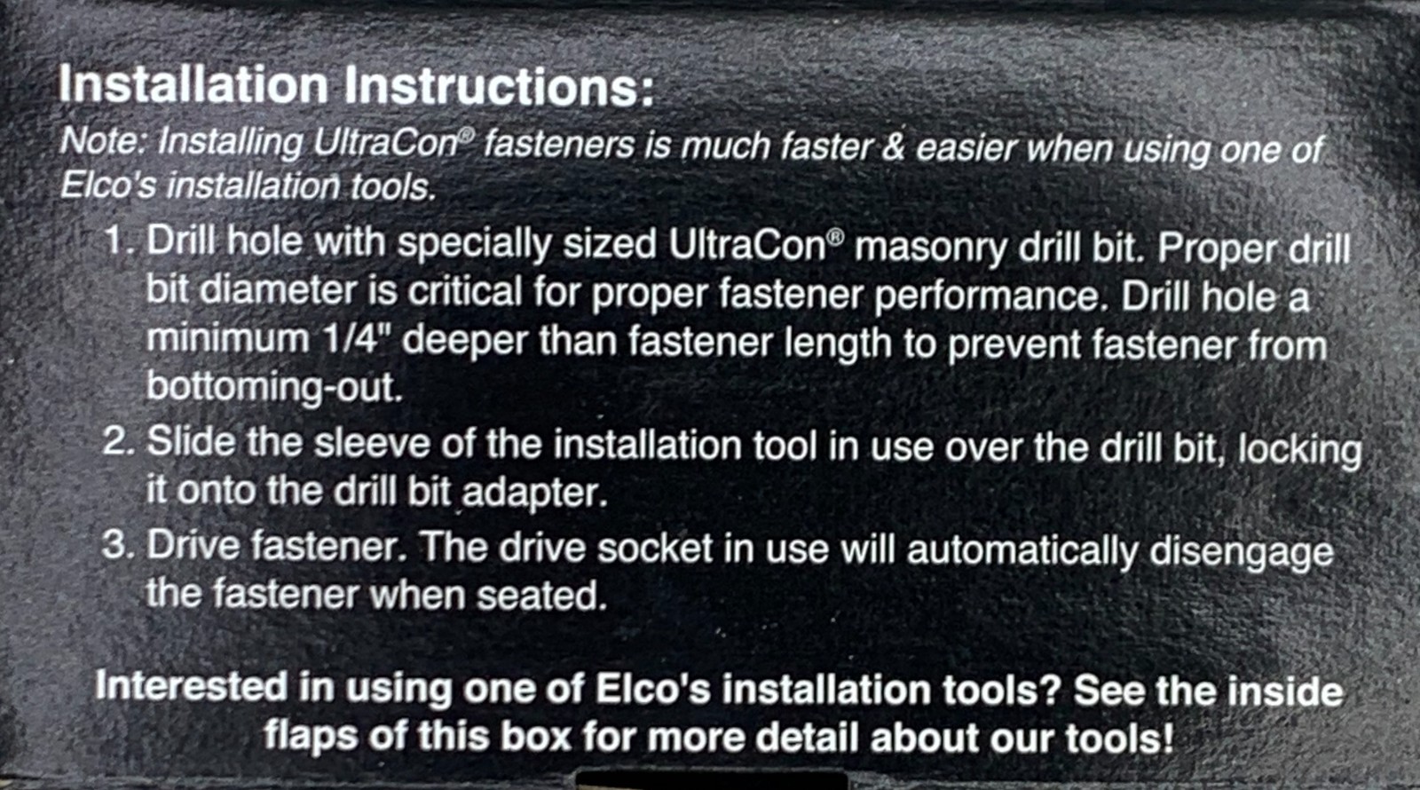 ELCO Ultracon 1/4″ Slotted Hex Concrete Screw 3-1/4″ BLUE (Tapcon) + Masonry Bit
