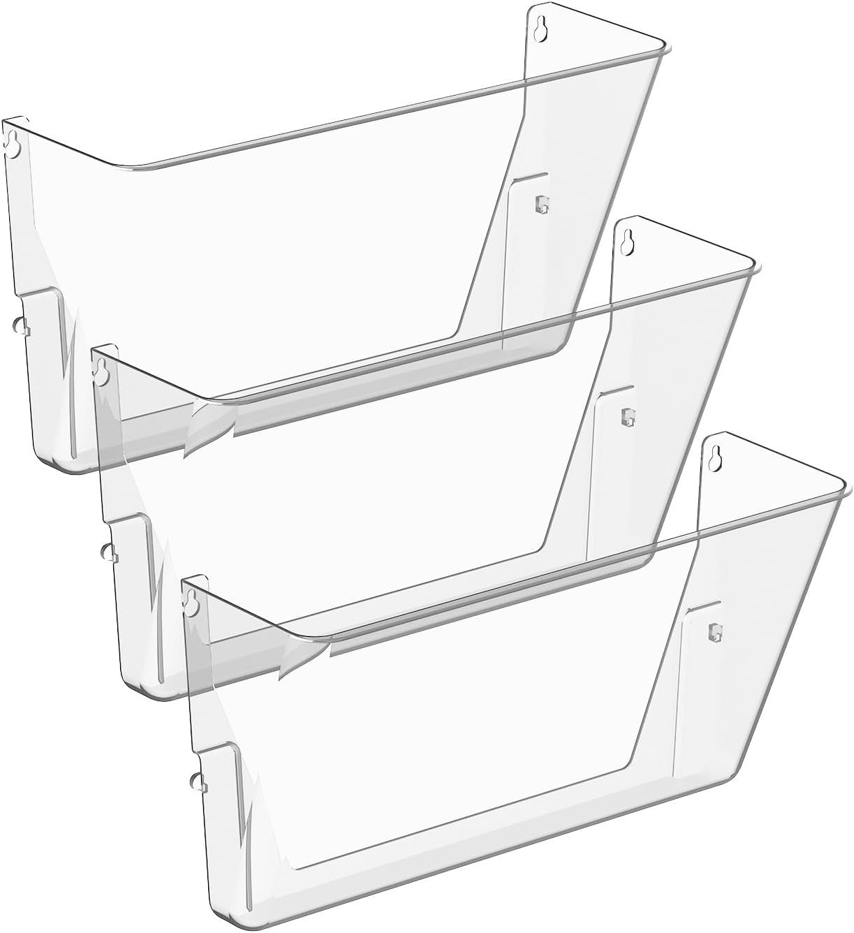 Clear Acrylic Single Pocket, Plastic Hanging Wall Mount File Holder for Office H
