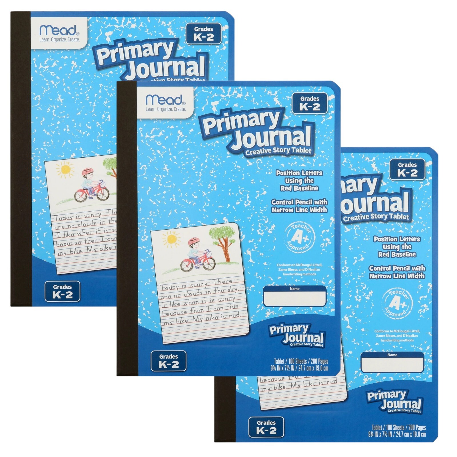 Mead K-2 Classroom PRIMARY JOURNAL 3 Composition Notebook 7.5″x9.75″ 100 Sheets