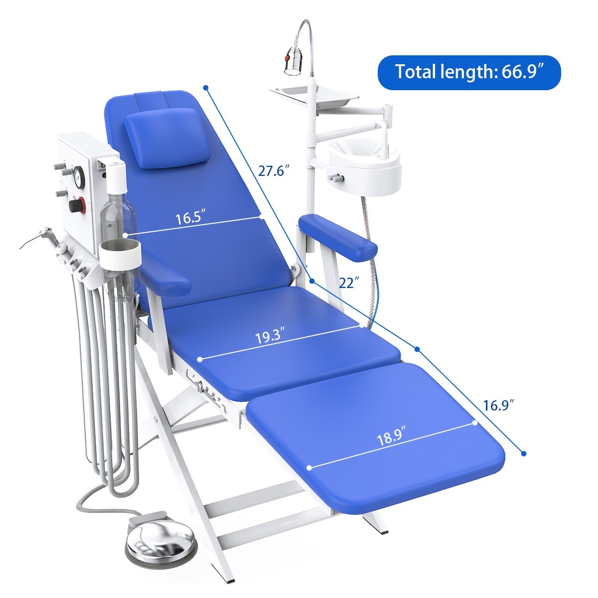 Portable Dental Mobile Delivery Unit Syring Suction Air Compressor4Holes /Chair