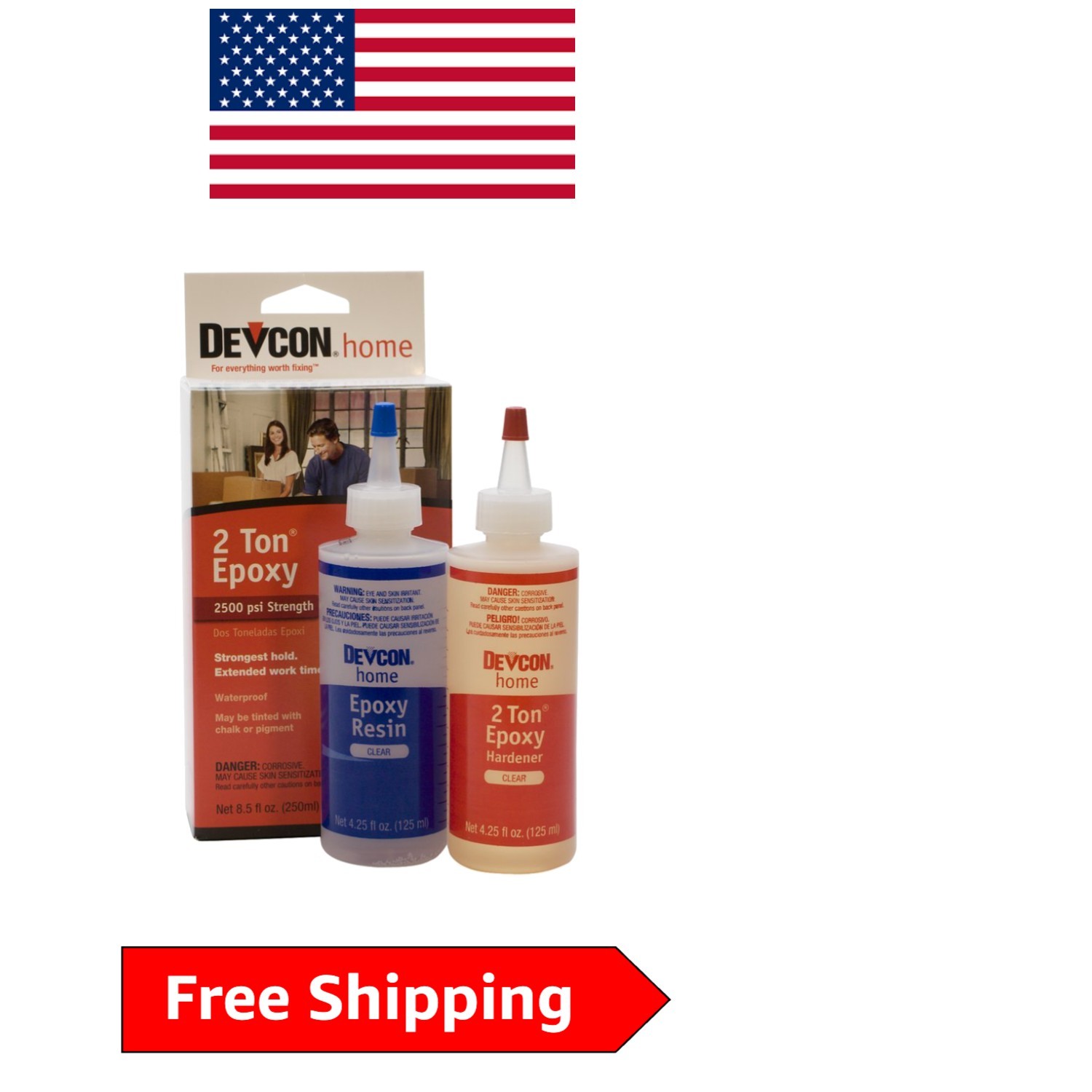 Two 4.5 Oz Devcon Epoxy Bottles – Fast-Curing, High-Tensile Strength Solution