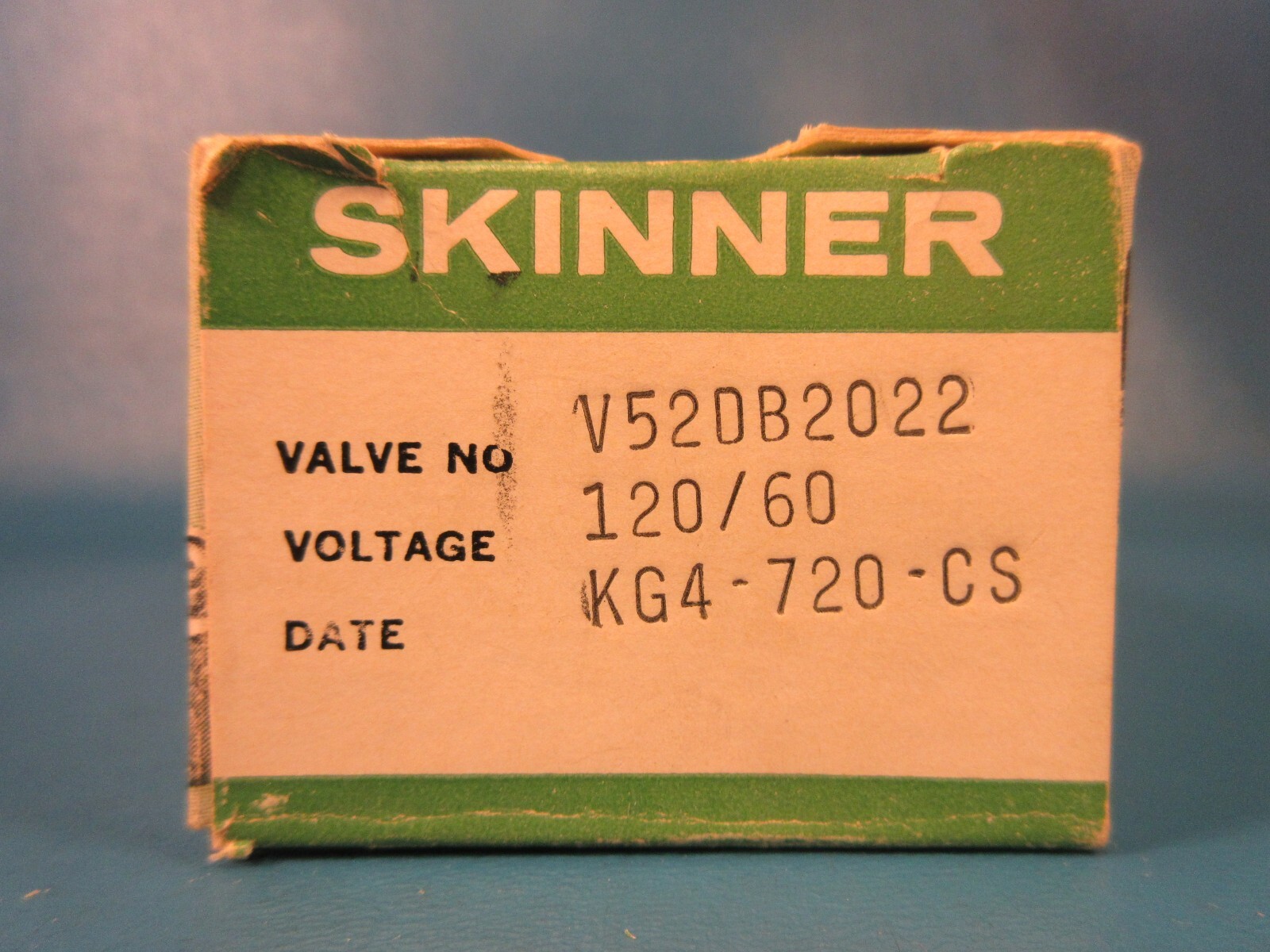 SKINNER V52DB2022, Solenoid Valve, 120/60. Psi: 20. Watts: 10. Orifice: 1/4