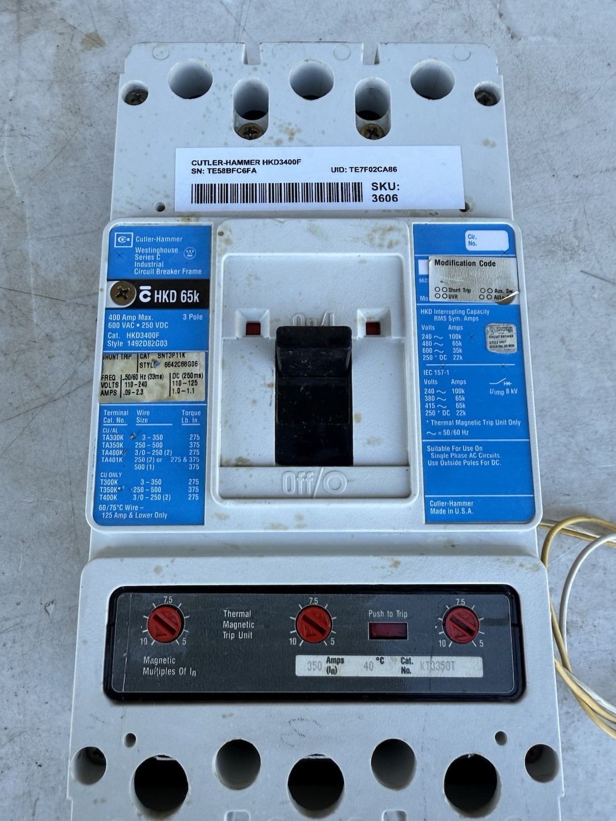 HKD 65K Circuit Breaker Westinghouse (CUTLER HAMMER)