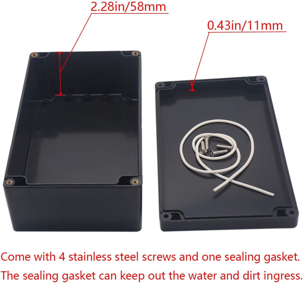 IP65 Waterproof ABS Plastic Electrical Junction Box for DIY Projects 7.87×4.72×2