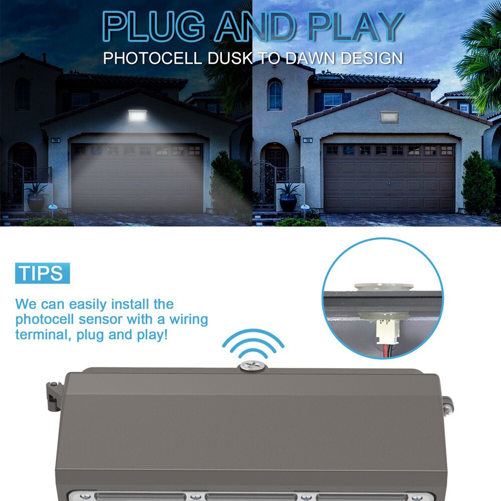 120W LED Wall Pack Light Daylight Dusk to Dawn Photocell Outdoor Wall Light