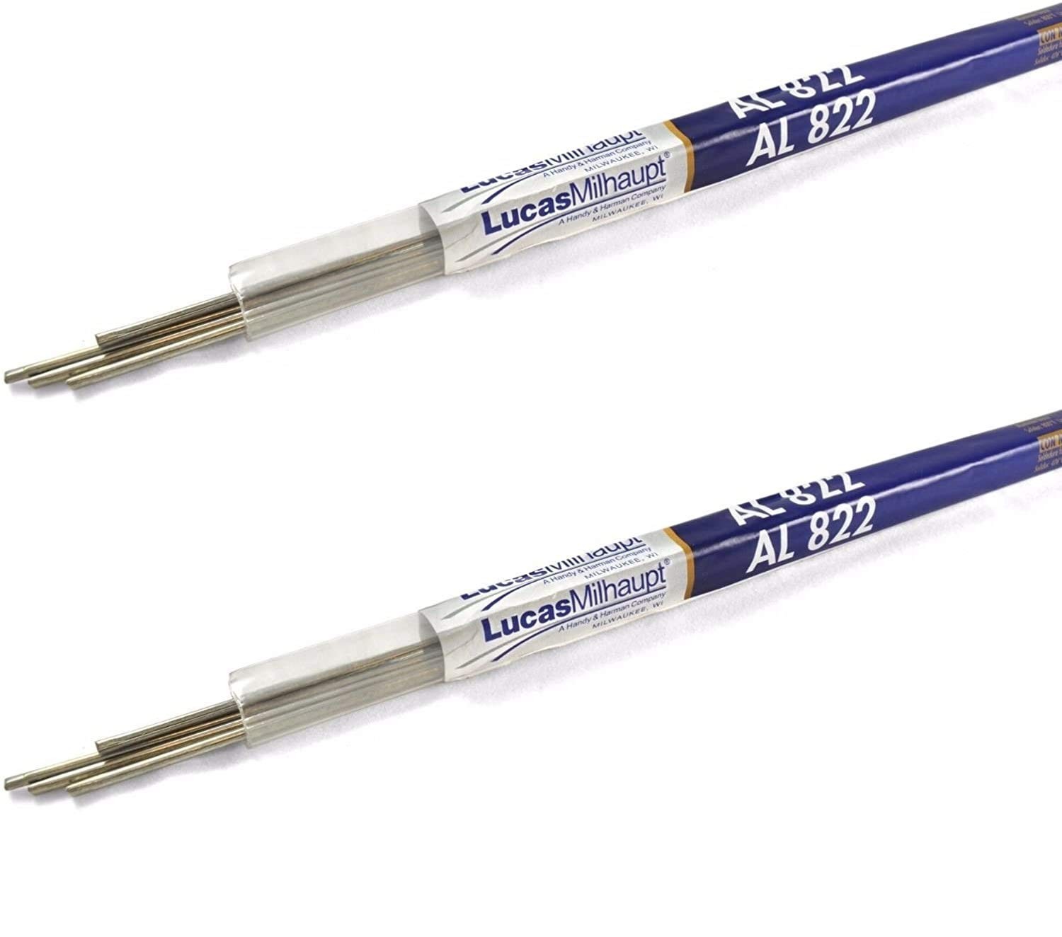 2 PACKAGES*** Lucas Milhaupt AL 822 Flux Cored Aluminum Solder, 4 Rods,…