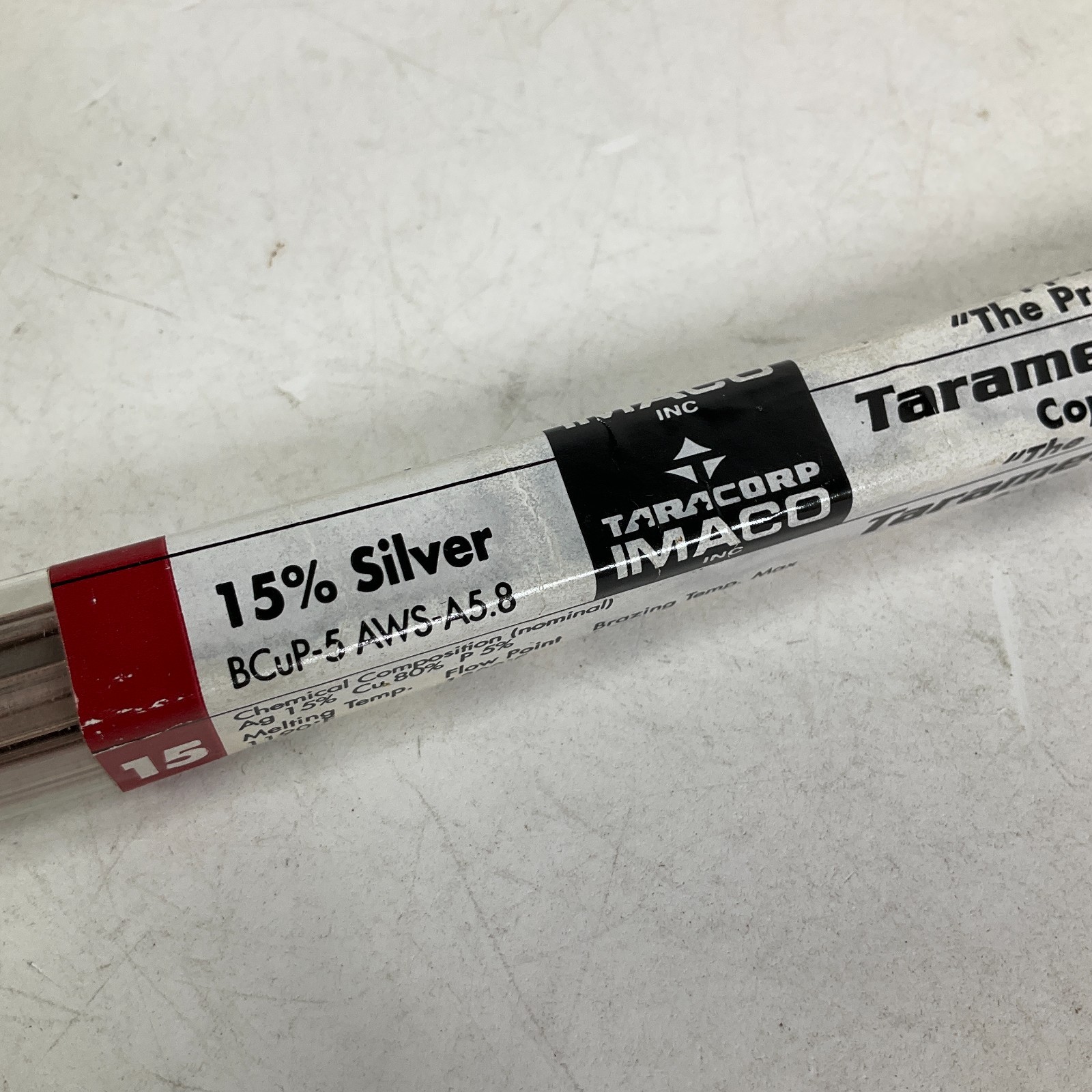 Taracorp Taramet Brazing Rods 15% Silver Copper Phos .050″ x 1/8″ x 20″ QTY 28