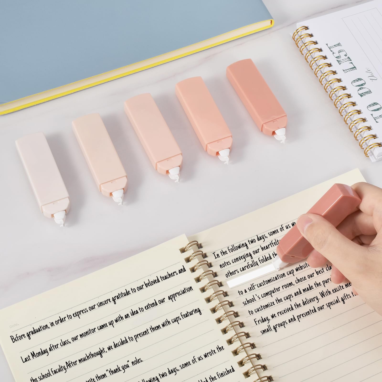 6Pcs White Correction Tapes, Quick Dry Erase, for Multicolorwork Office, White