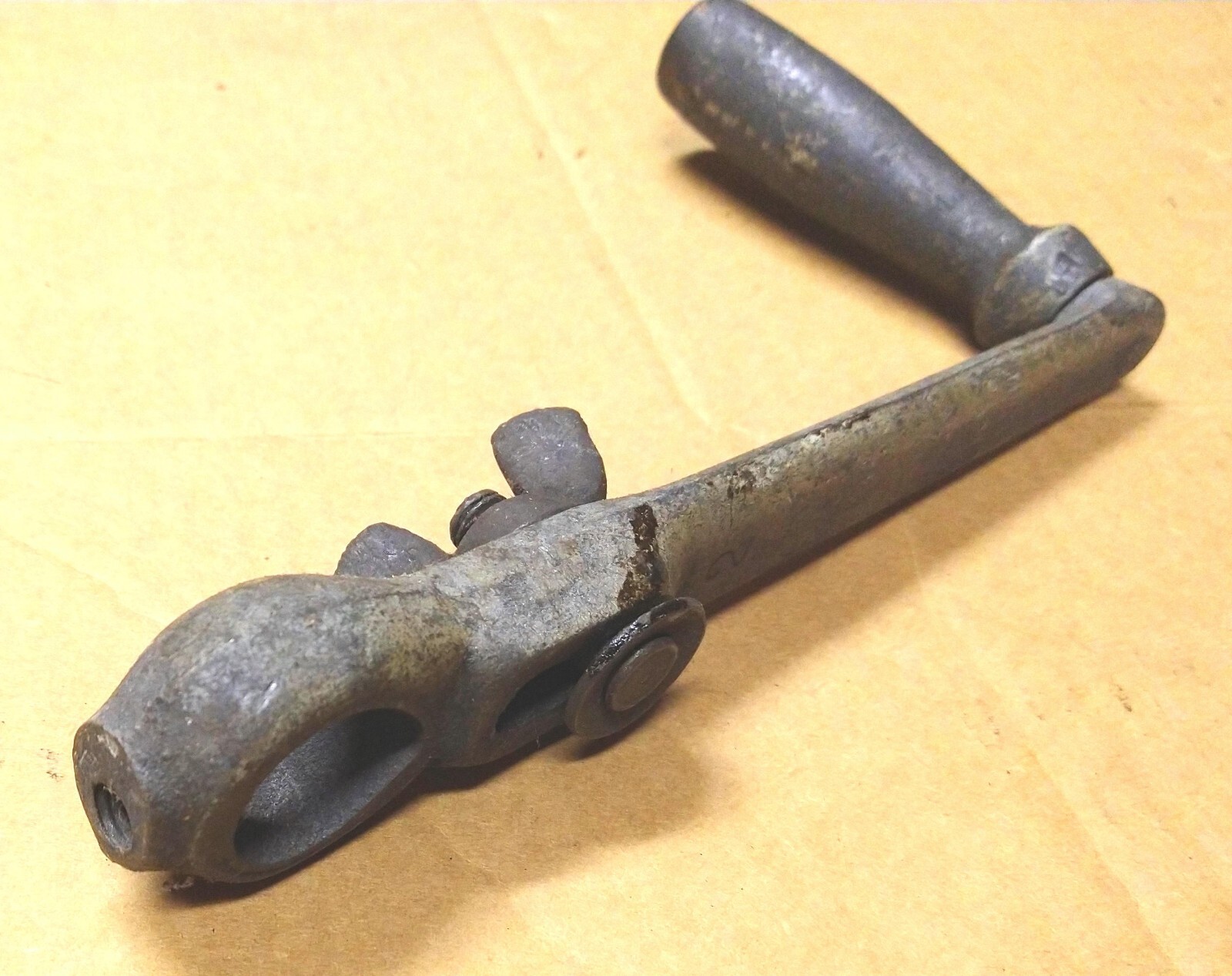 Antique wood Mill machine Table elevation Crank handle milling parts hand tool