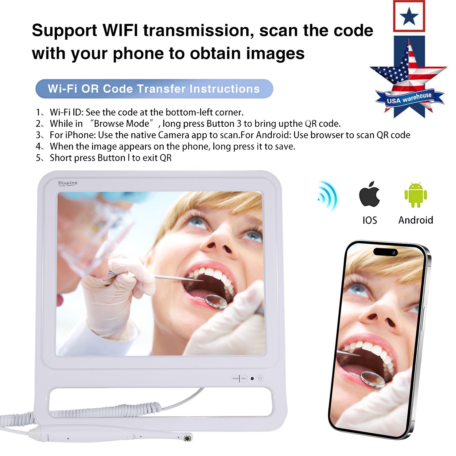 New Dental WIFI Intraoral Camera Oral Endoscope Digital Imaging Intra Oral image