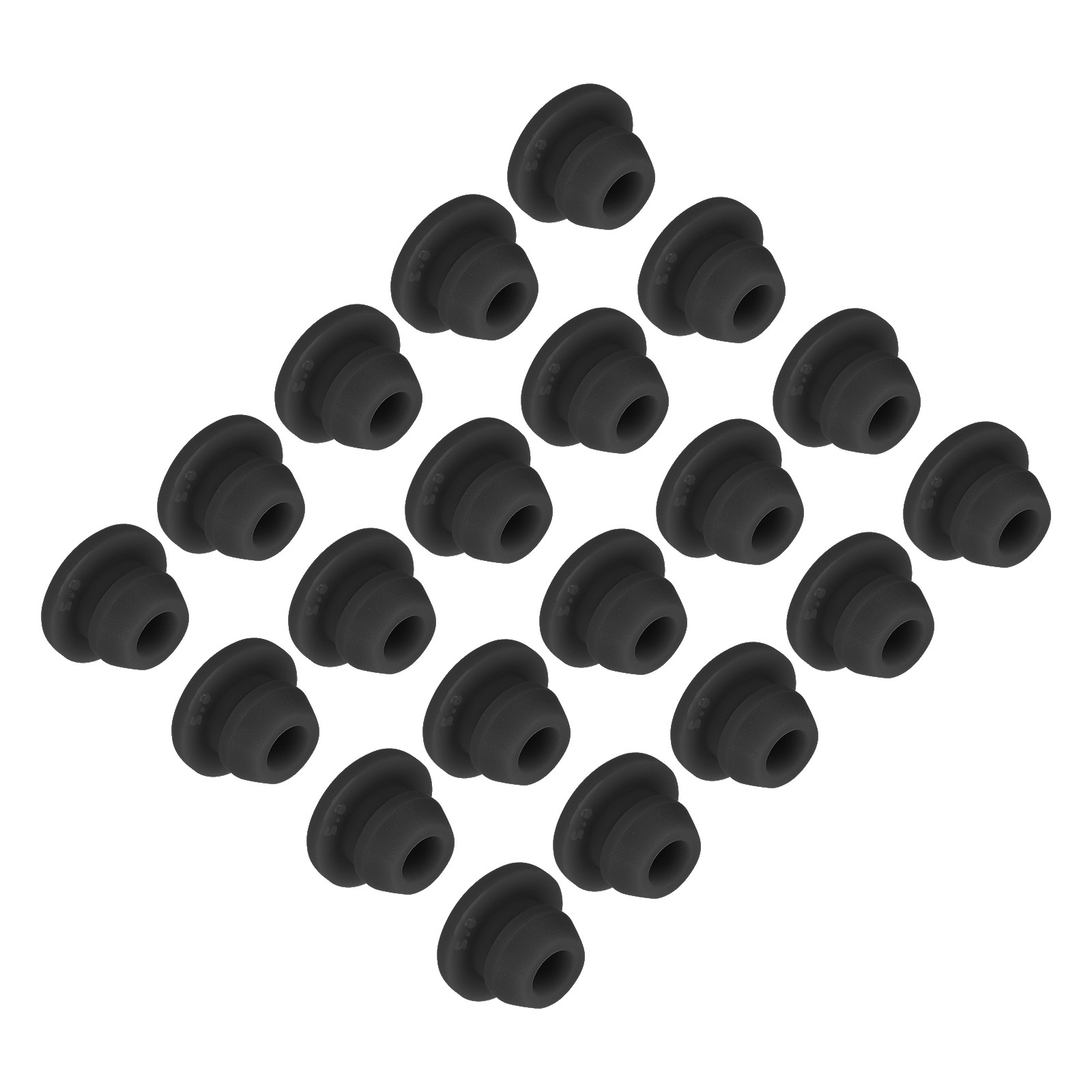 20 x Silicone Snap in Locking Hole Plugs 6mm Narrow Groove 2mm Black