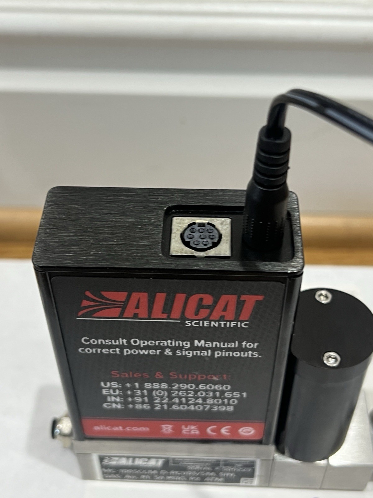 Alicat Scientific Digital MC-100SCCM-D-PCV03/5M Air Pneumatic Flow Control Meter