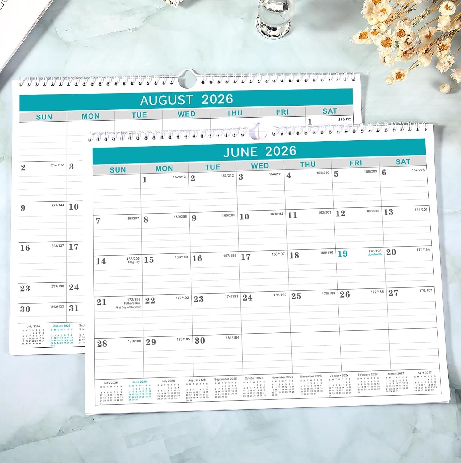 Calendar 2026, 12 Months from January 2026 to December 11.5 x 15 inch, Gray