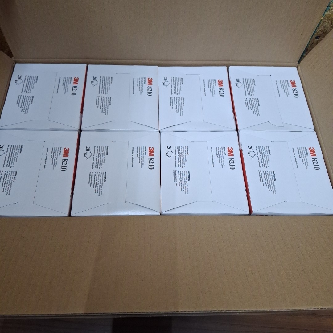 3M 8210 N95 Disposable Respirator Dust Mask | Case of 160 Masks | EXP | New