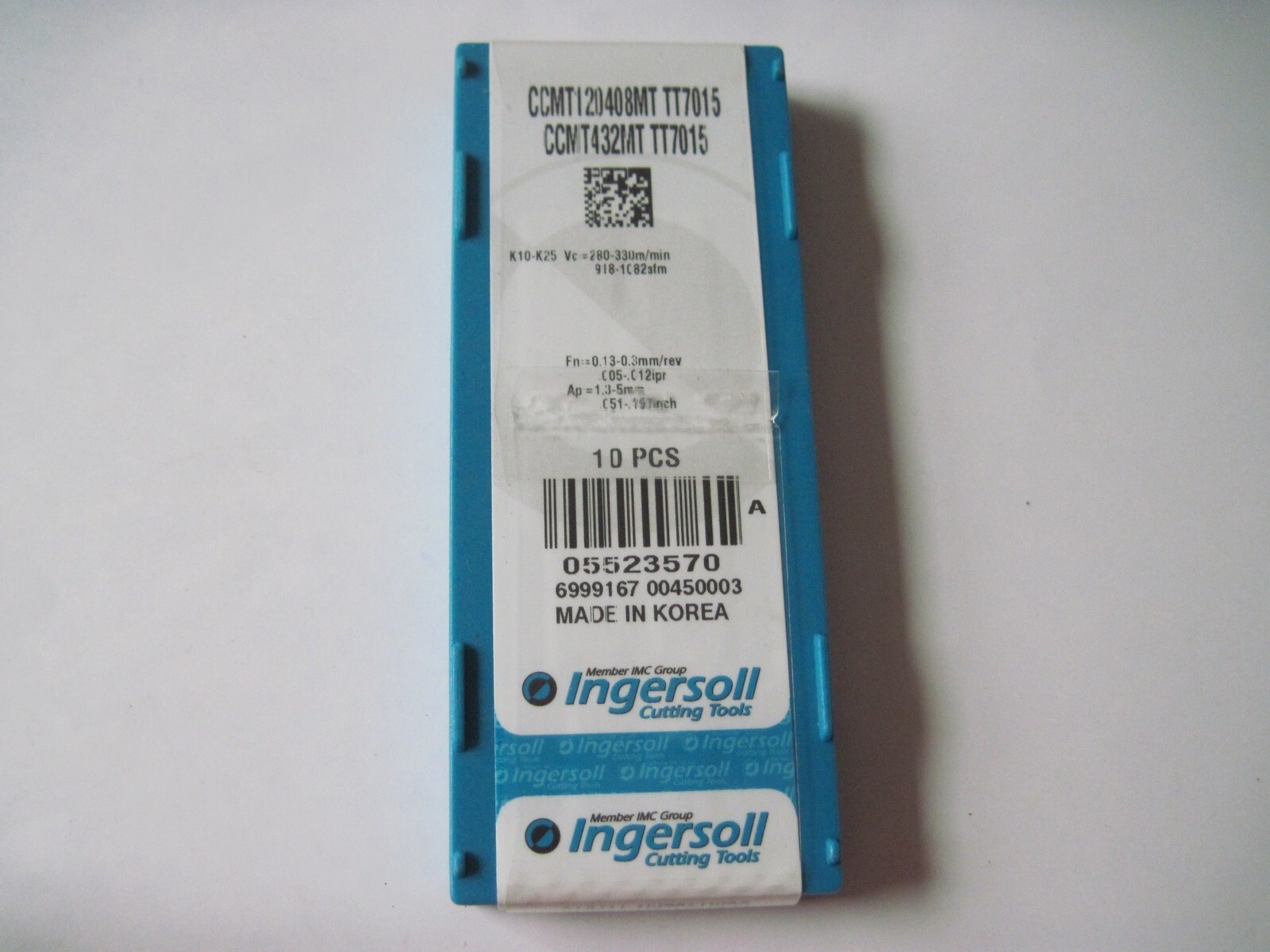 (Qty 10) Ingersoll CCMT120408MT CCMT432MT TT7015 Carbide Turning Inserts 5523570