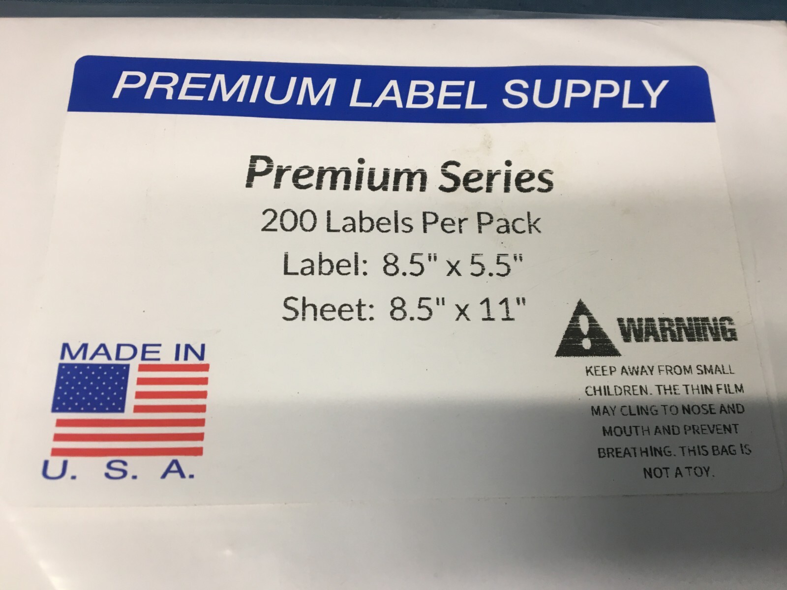 200 8.5 X 5.5 Half Sheet Shipping Labels Self Adhesive Premium Label Supply