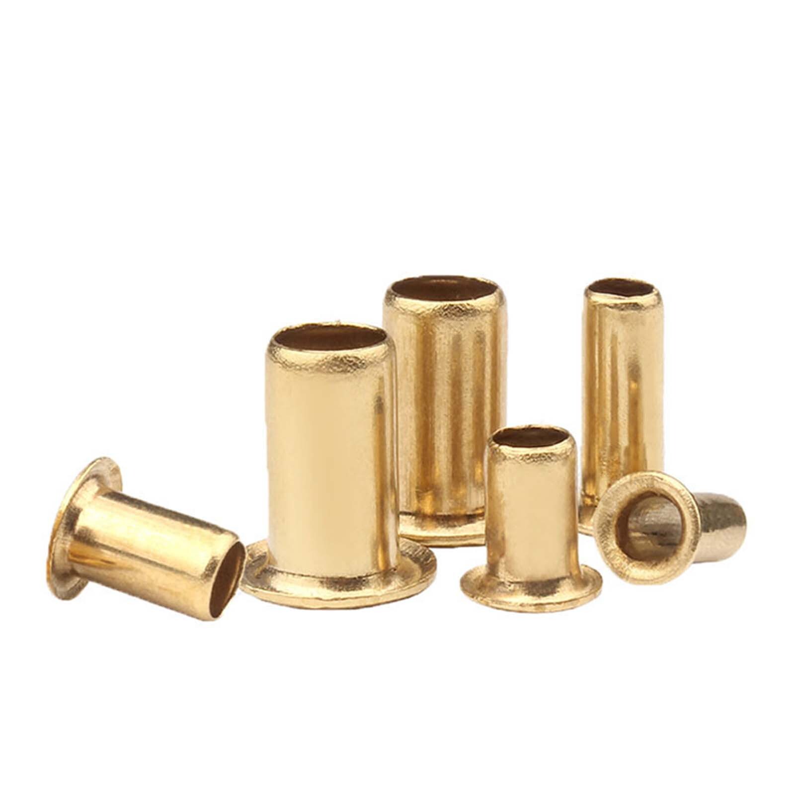 Brass Hollow Tubular Rivets Eyelet Leather Craft Grommet M0.9 to M6 DIY