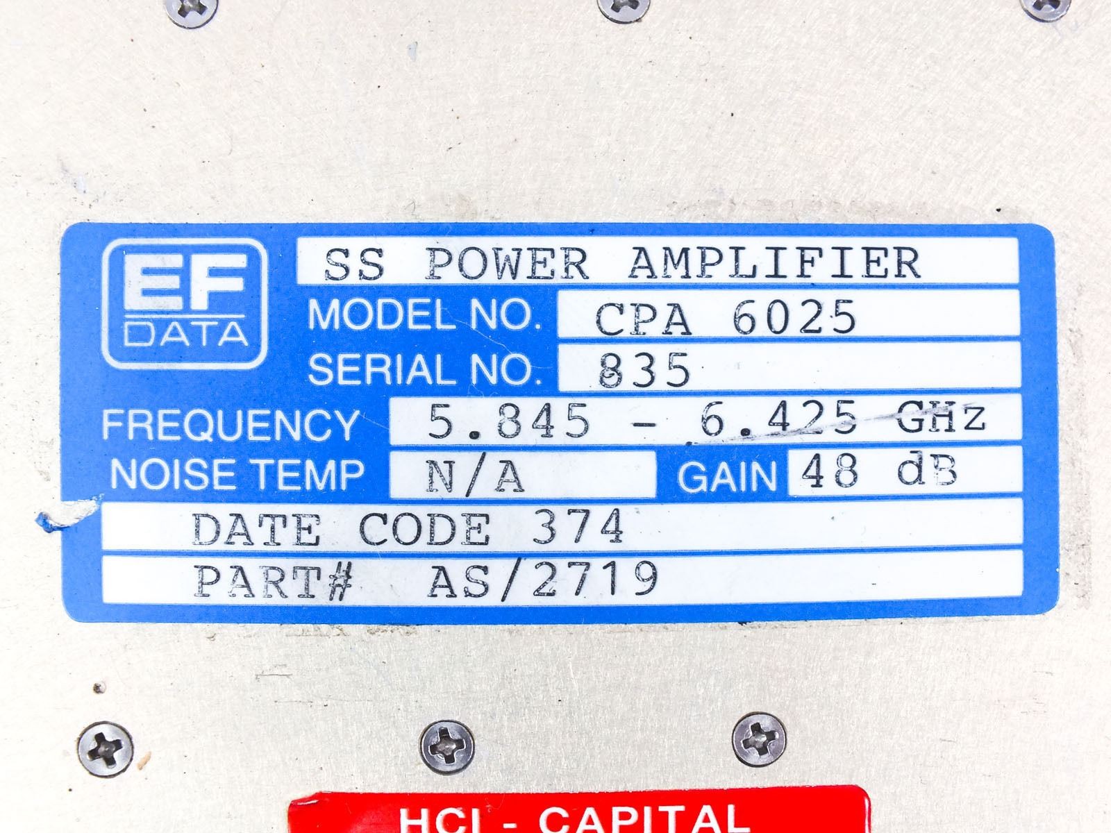 MSE CPA 6025F C-Band Solid State RF Transmitter Power Amplifer