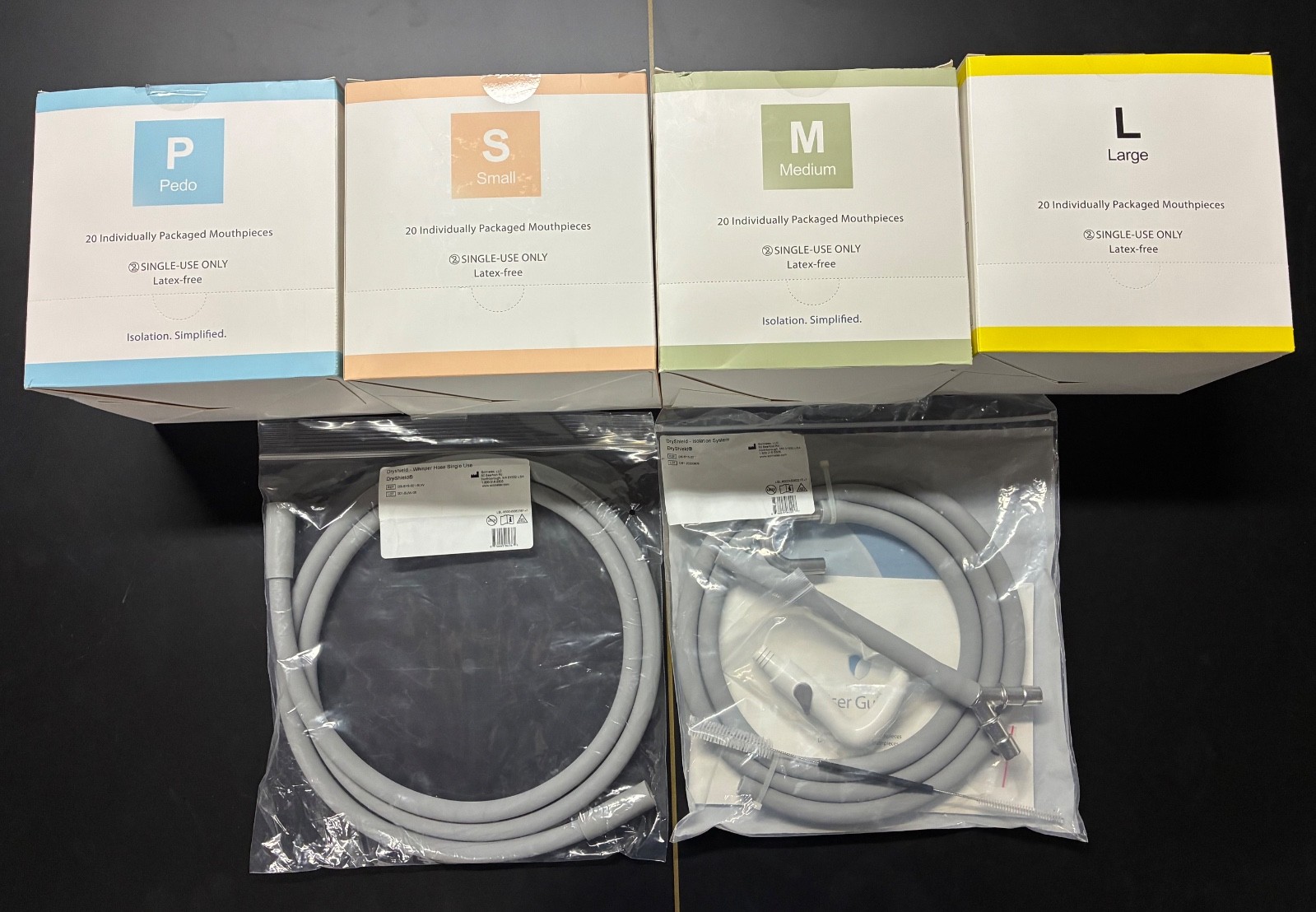 DryShield Starter Kit with x80 P-S-M-L Dental Isolation Mouthpieces