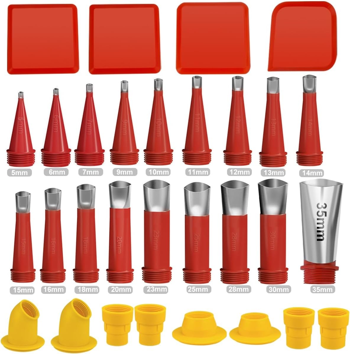 30Pcs Caulking Finisher Kit, Nozzle Tips Stainless Steel 18