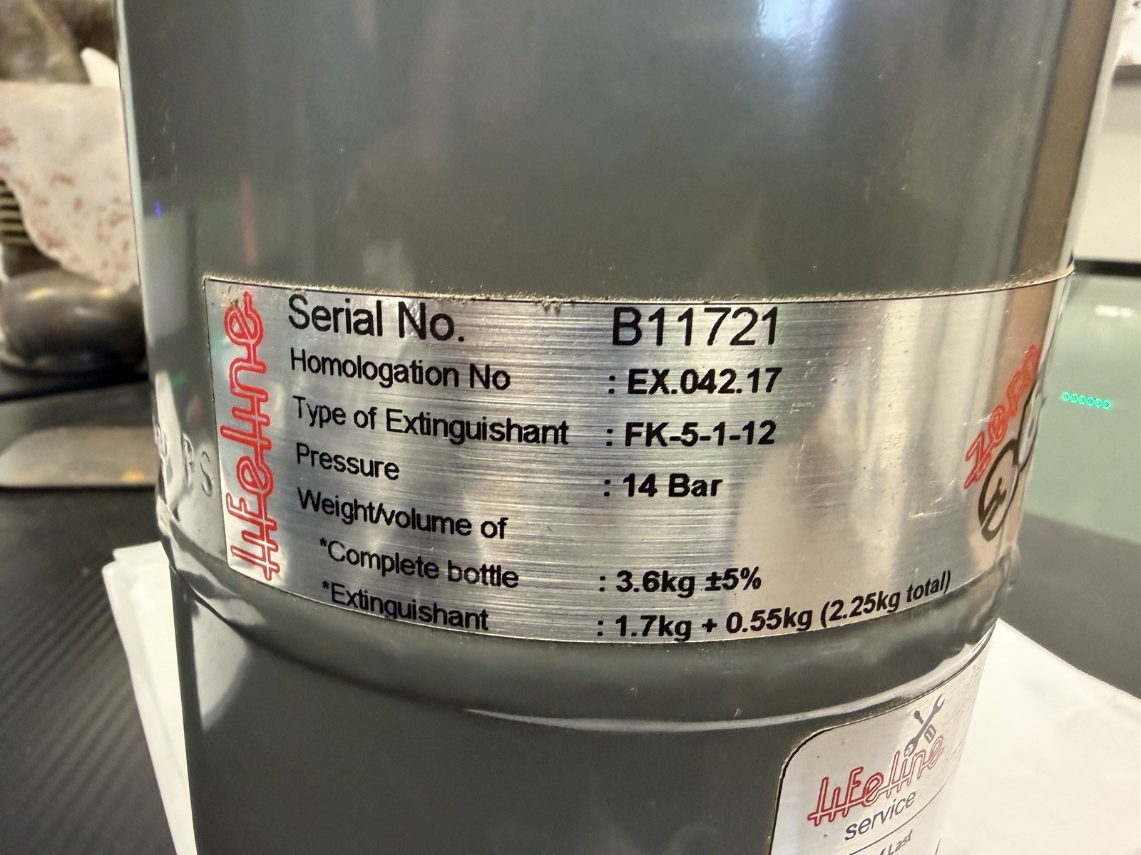 Lifeline 360 2.25kg (bottle only) Extinguisher Cylinder