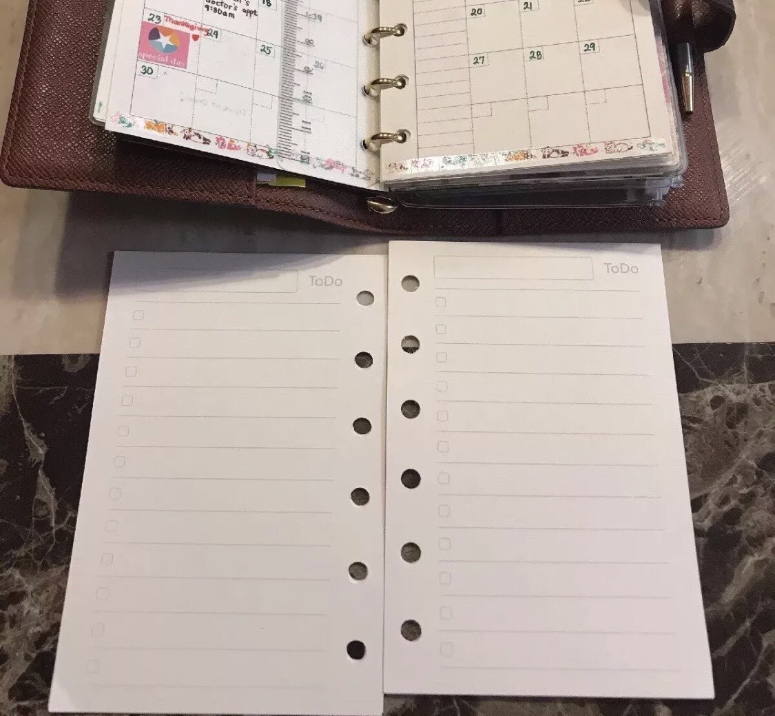 Agenda-PM-Inserts-Blank-Monthly-Weekly-Refills Fits For PM Size Agenda #00014