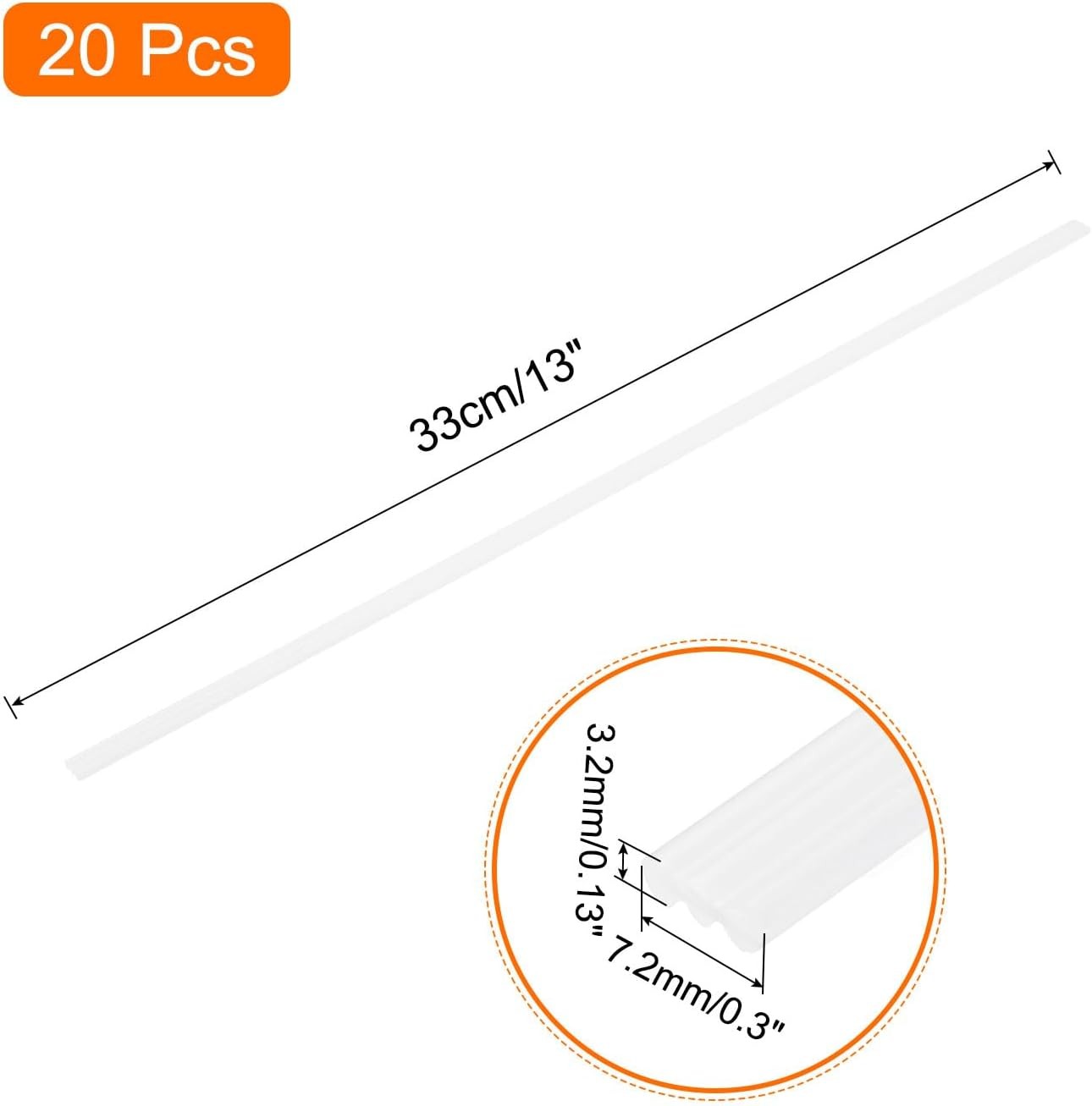 MECCANIXITY 20pcs 13 Inch Plastic Welding Rods PP 13 inch, White
