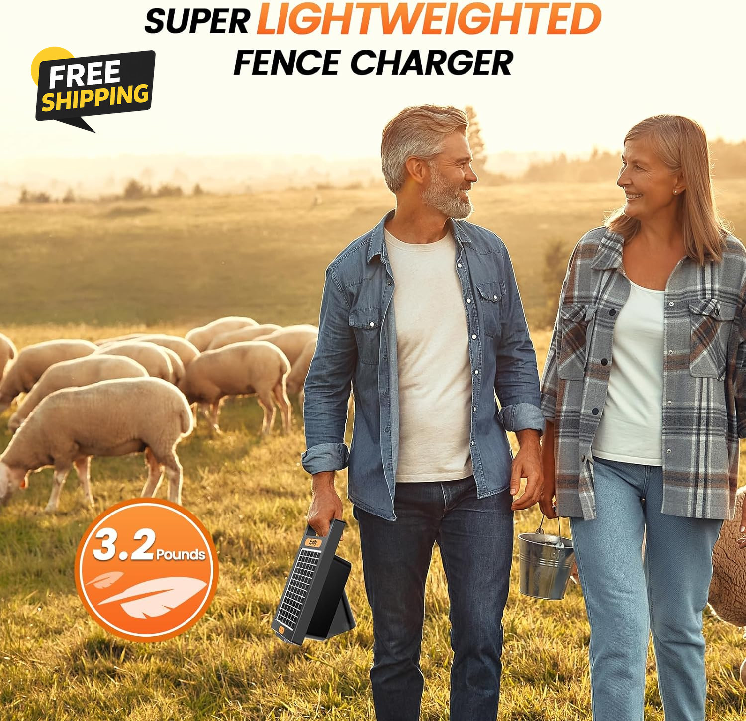 24H Uninterrupted Protection Solar Fence Charger 10 Miles Electric Fence Charger
