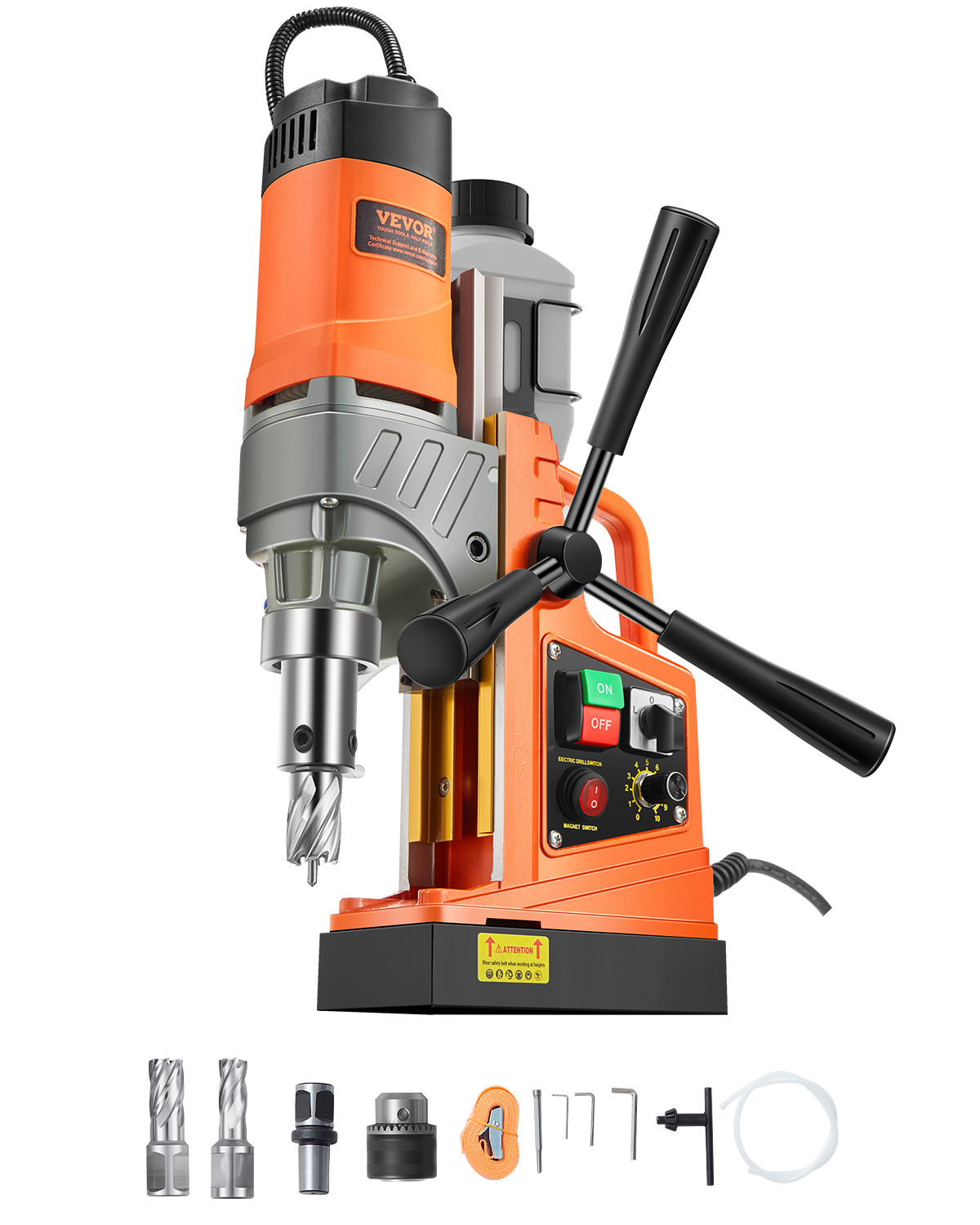 Magnetic Drill 1450W 2810 lbf Portable Mag Drill Press 1.6 in Boring Diameter